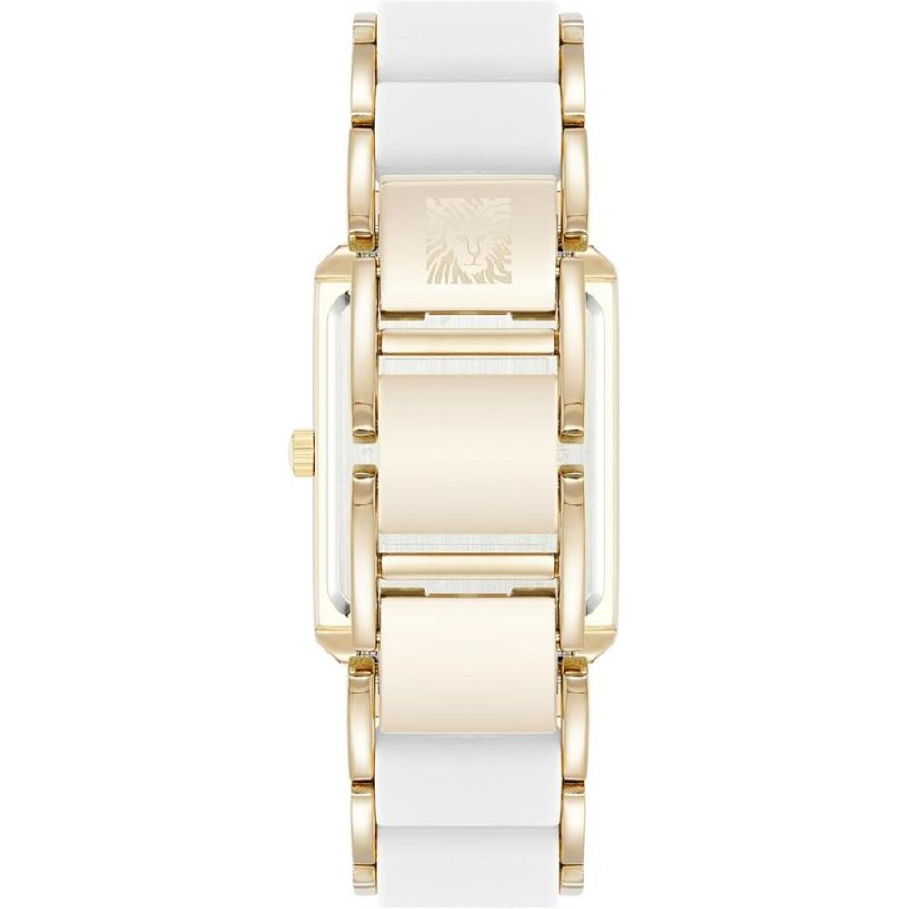Anne Klein Gold-Tone Rectangular White Mother-of-… - image 3